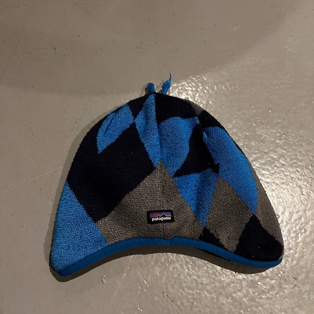 Patagonia kids baby toddler boys reversible beanie snow fleece hat